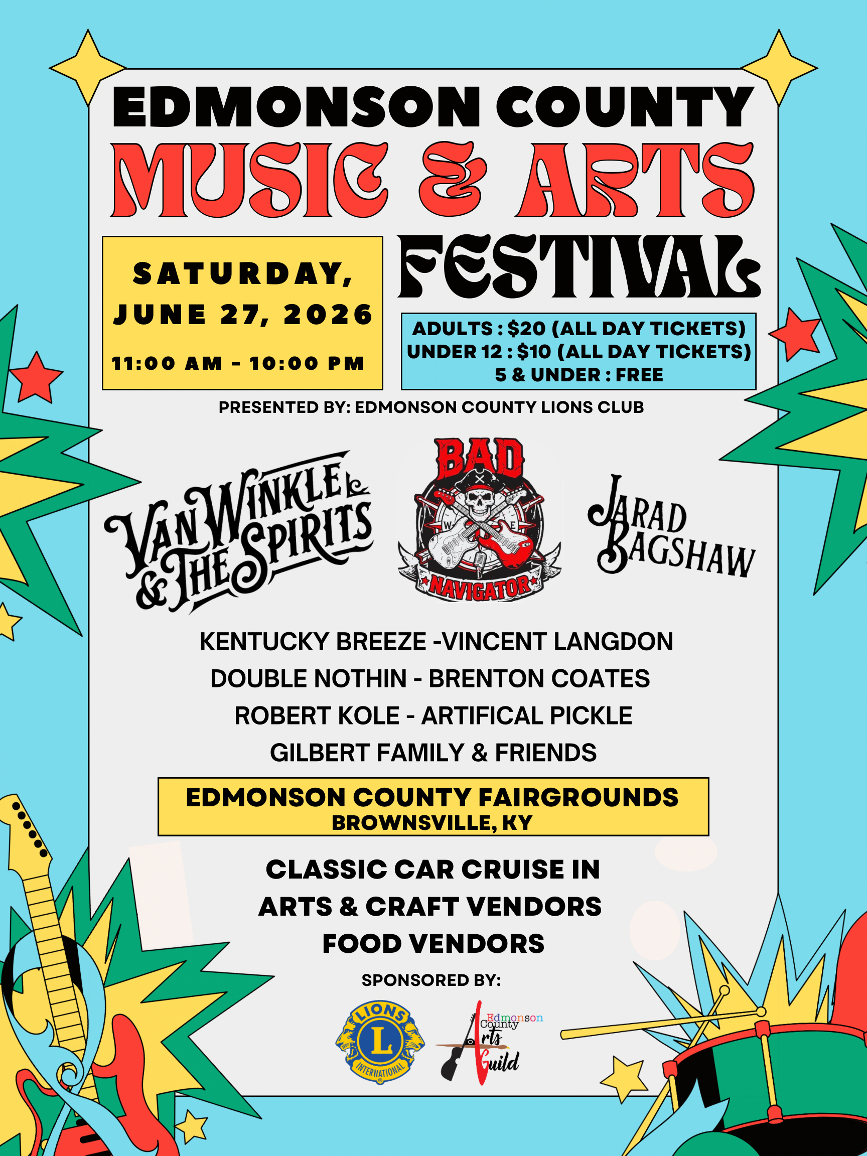 Colorful Retro Illustration Music Festival Poster - 1